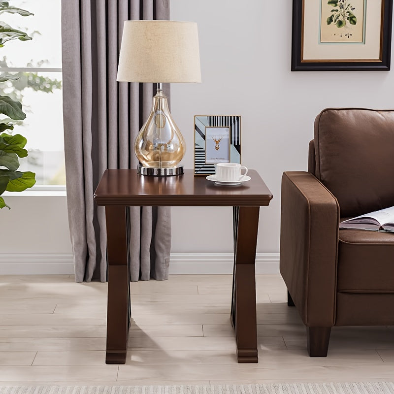 1pcSimple American Style Square Side Table, Modern Side Table For Home, Solid Wood Sofa Edge Corner Table, Small Tea Table Creative Small Square Table, Living Room Bedroom Home Furniture