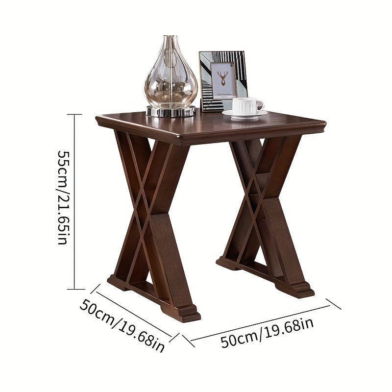 1pcSimple American Style Square Side Table, Modern Side Table For Home, Solid Wood Sofa Edge Corner Table, Small Tea Table Creative Small Square Table, Living Room Bedroom Home Furniture