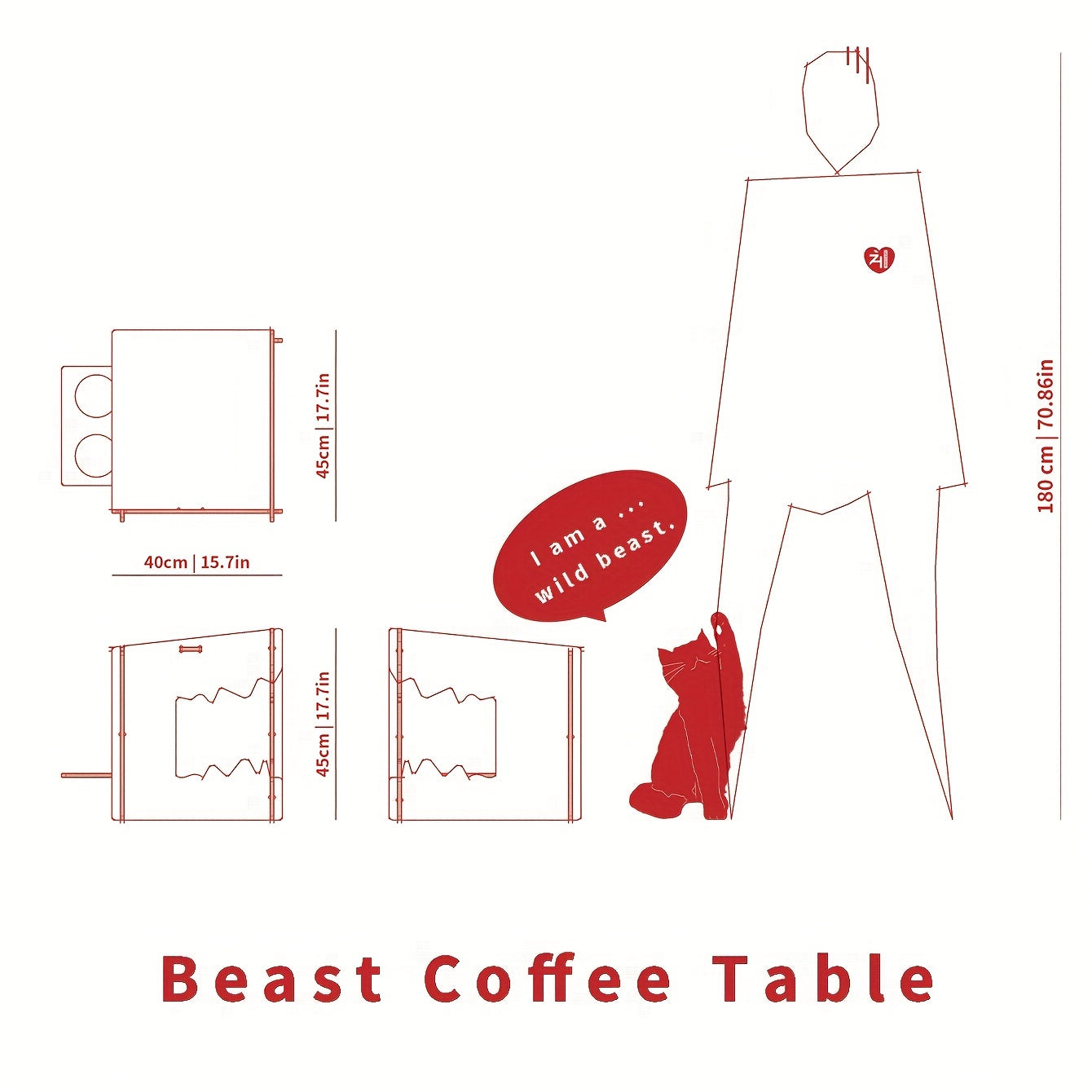 Creative Monster-Shaped Wooden Cat Bed & Side Table - Easy Assembly Halloween Element Illuminate Your Living Room With Style Perfect Sofa Side Table