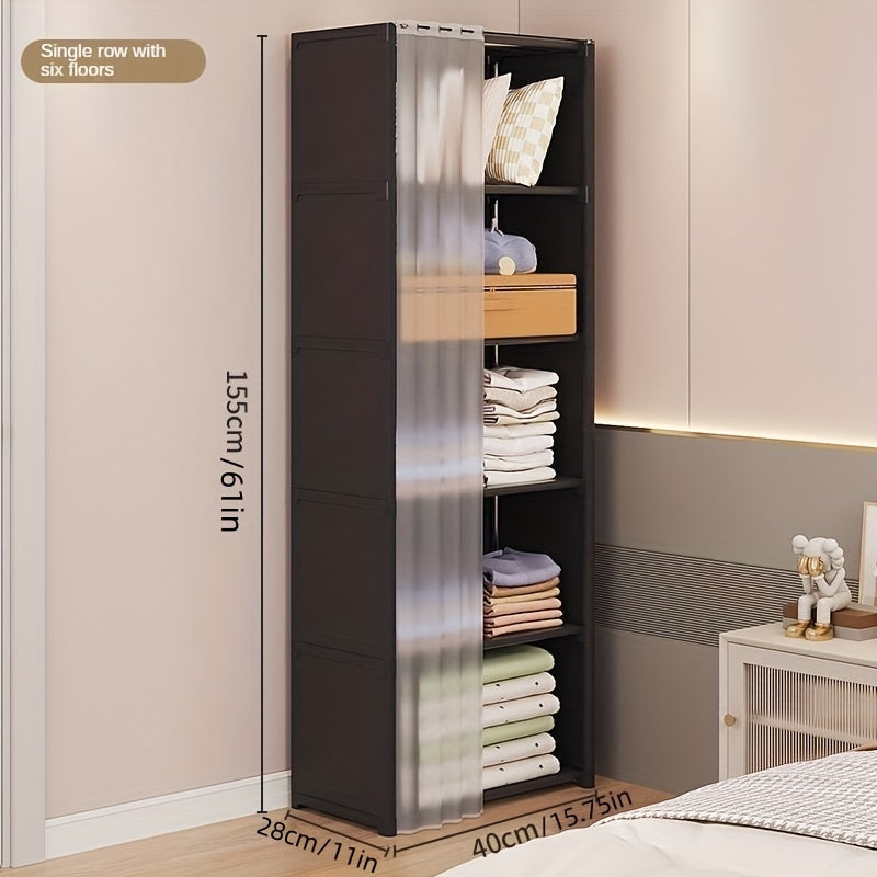 1pc, 6-Tier Shelves, Kitchen Storage Organizer Shelf, Cabinet Storage Shelf Combination Rack, Kitchen Spice Storage Shelves, Living Room Shelves Rack, Bedroom Bookcase And Bookshelves, Kitchen Accessaries