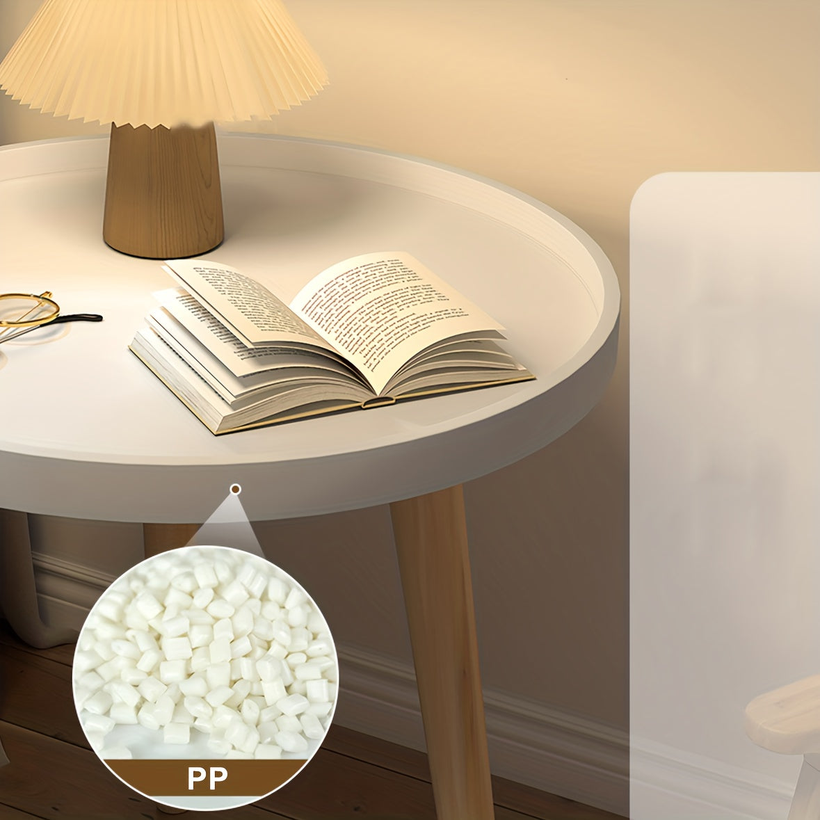 1pc Small Coffee Table, Round Snack Table Portable And Space-Saving With 3 Feets, Stable Side End Table For Living Room, Bedroom, Office, Perfect For Laptop Small Sofa White Black