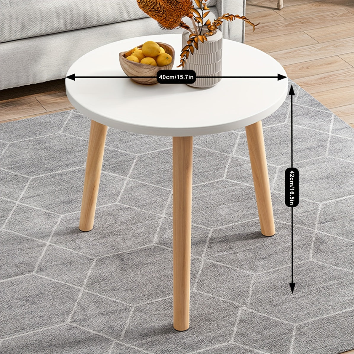 1pc Small Coffee Table, Round Snack Table Portable And Space-Saving With 3 Feets, Stable Side End Table For Living Room, Bedroom, Office, Perfect For Laptop Small Sofa White