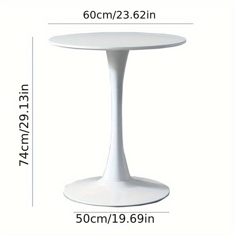 1pc Small Round Table, Modern White Simple Nordic Round Table With Chair Set, For Home Balcony Bedroom Bedside Tea Table, Multiple Sizes Available