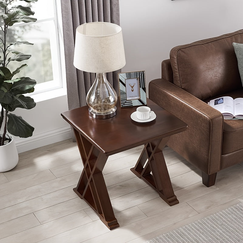 1pcSimple American Style Square Side Table, Modern Side Table For Home, Solid Wood Sofa Edge Corner Table, Small Tea Table Creative Small Square Table, Living Room Bedroom Home Furniture