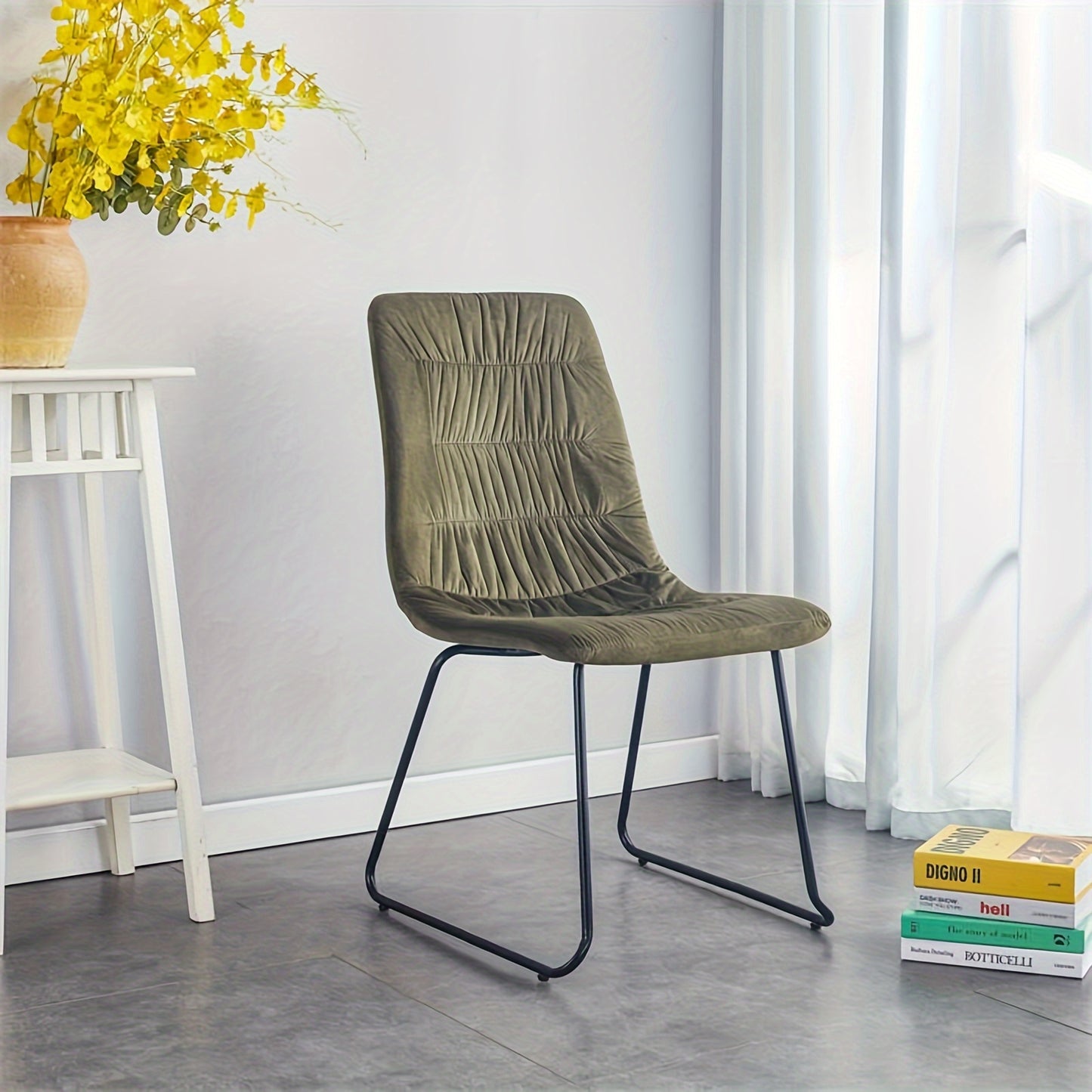 Set Of 4 Velvet Dining Chairs, Designed With Upholstered Backrests And Sturdy Metal Legs, Perfect For Adding A Touch Of Leisure To Your Lounge, Living Room, Bedroom, Kitchen, Dining Room, Or Restaurant Furniture
