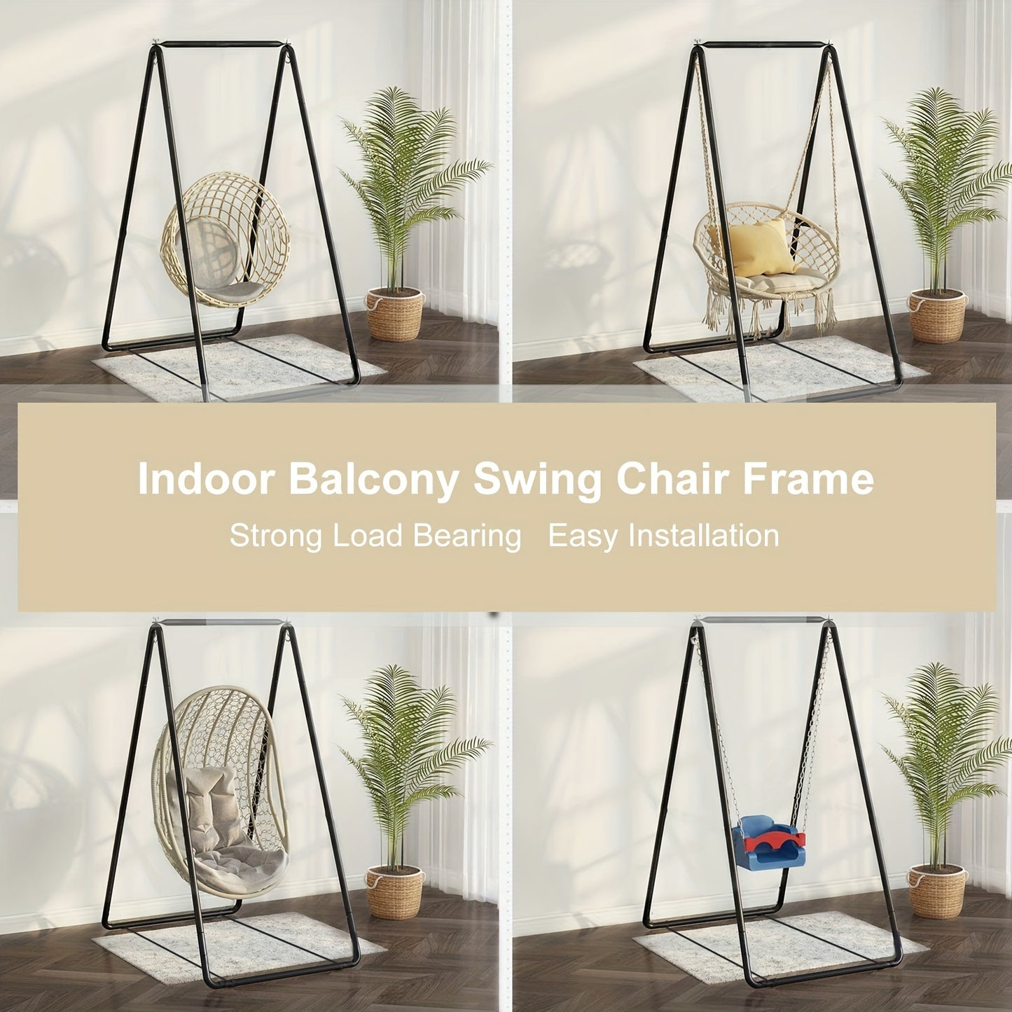 Outdoor Swing Hanging Chair Cradle, Indoor Balcony Swing Hammock