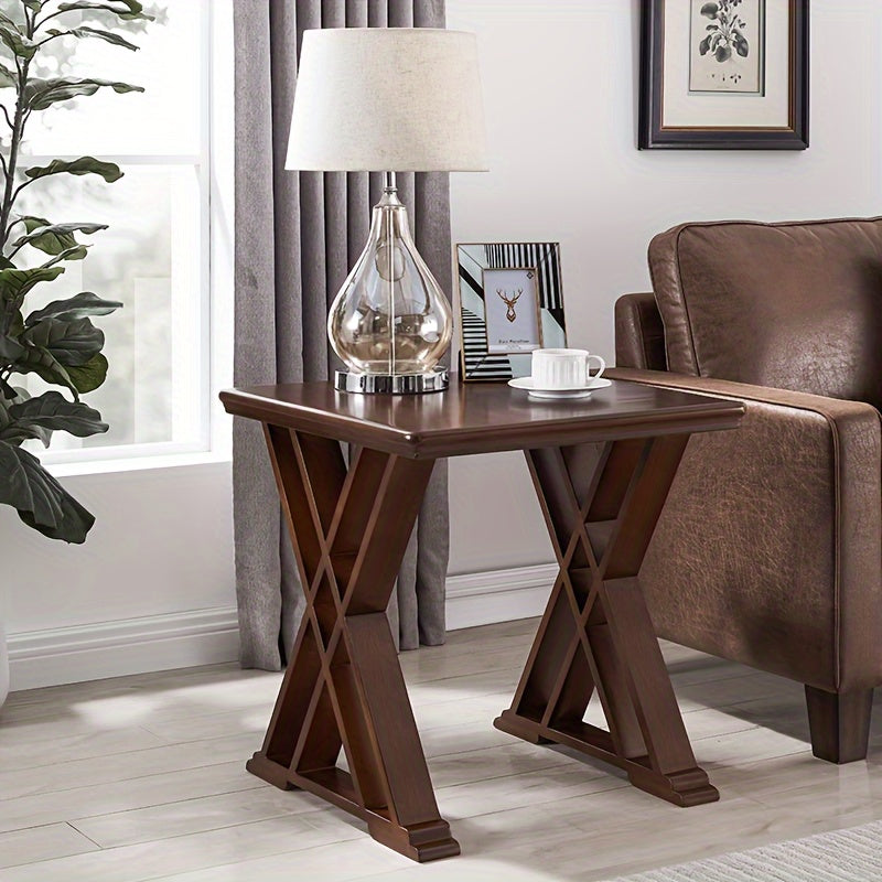 1pcSimple American Style Square Side Table, Modern Side Table For Home, Solid Wood Sofa Edge Corner Table, Small Tea Table Creative Small Square Table, Living Room Bedroom Home Furniture